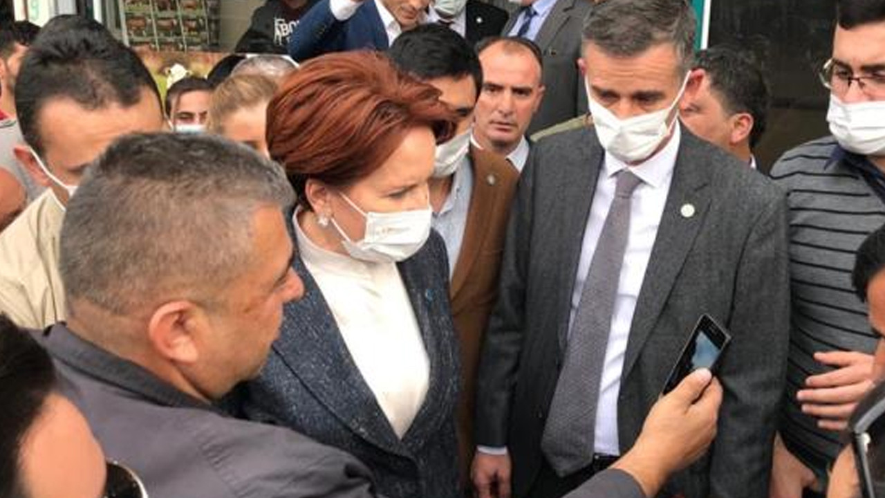 Akşener'in esnaf ziyaretinde arbede: Partililer üzerine yürüdü