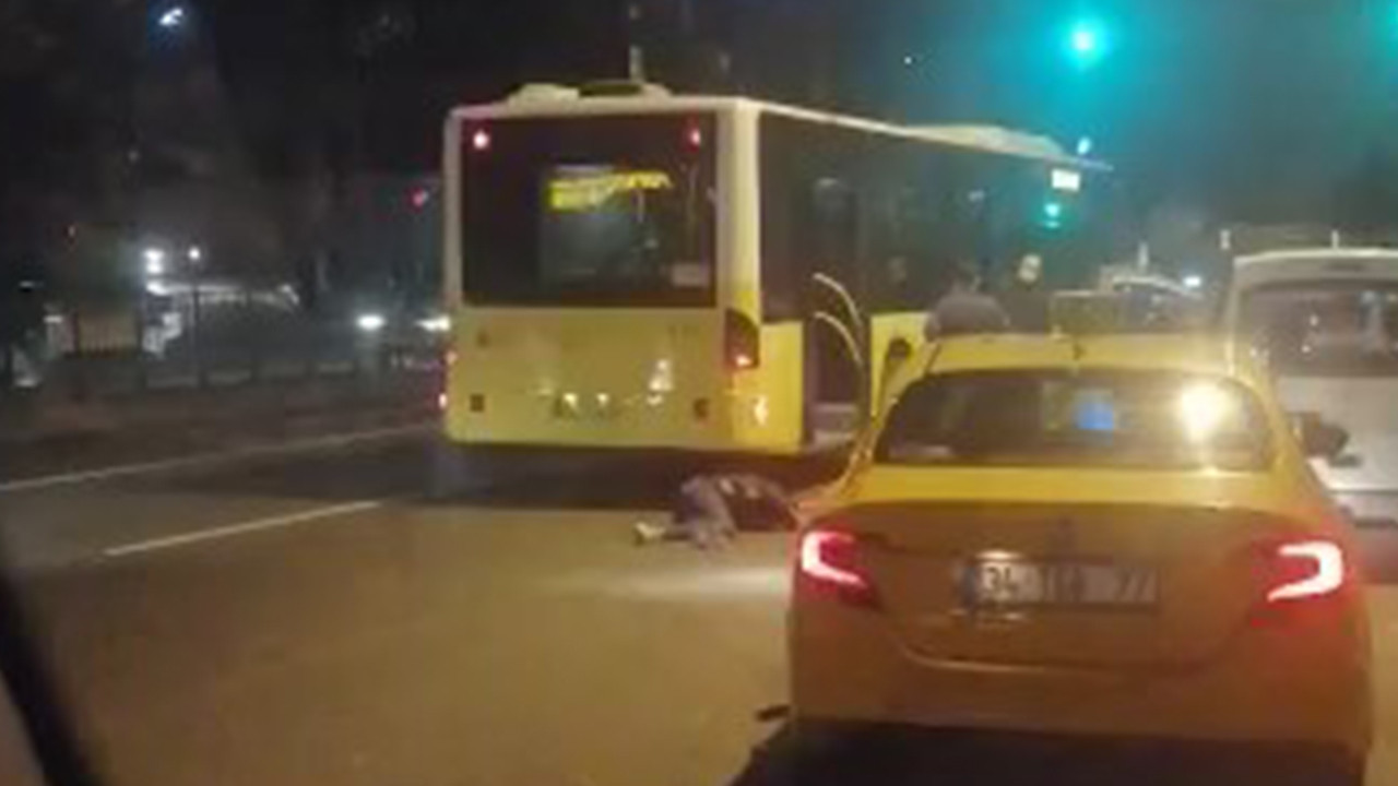İstanbul'da taksici dehşeti: Kadın yolcuyu otobüsün altına Atti