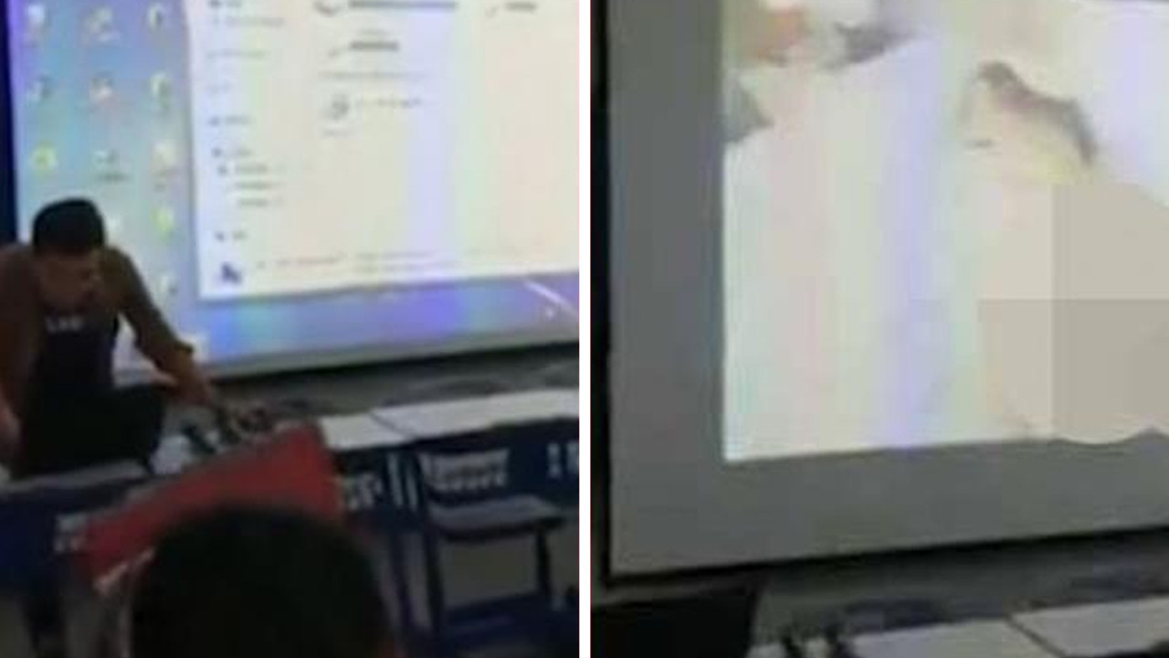 Sınıfta büyük skandal! Yanlışlıkla cinsel içerikli videosunu açtı