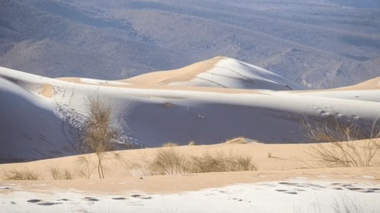Dünyanın en büyük çölü Sahra Çölü'ne kar yağdı - Resim: 2