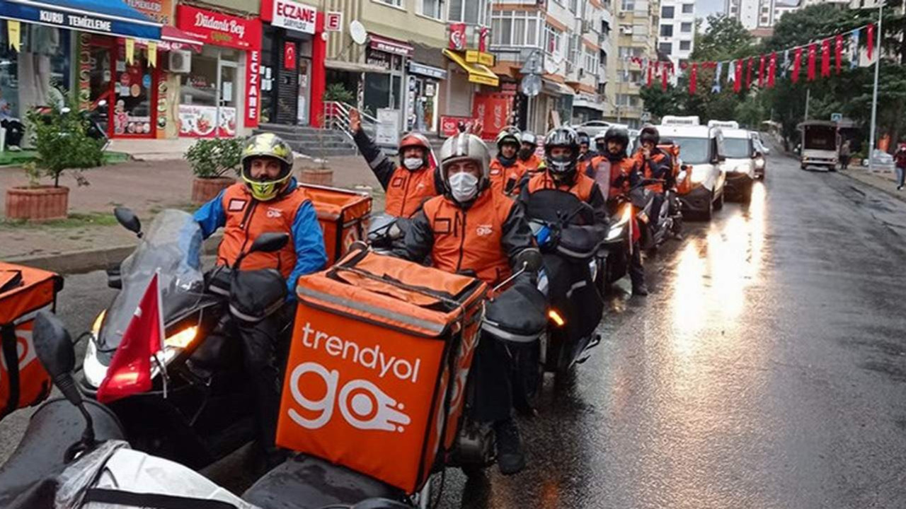 Trendyol'un moto kuryeleri kontak kapattı