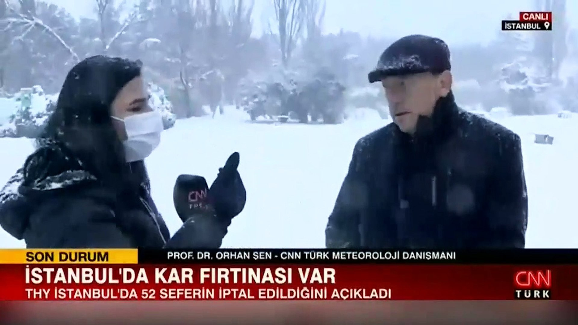 İstanbul'da kar fırtınası: Prof. Dr. Orhan Şen canlı yayında saat verip uyardı