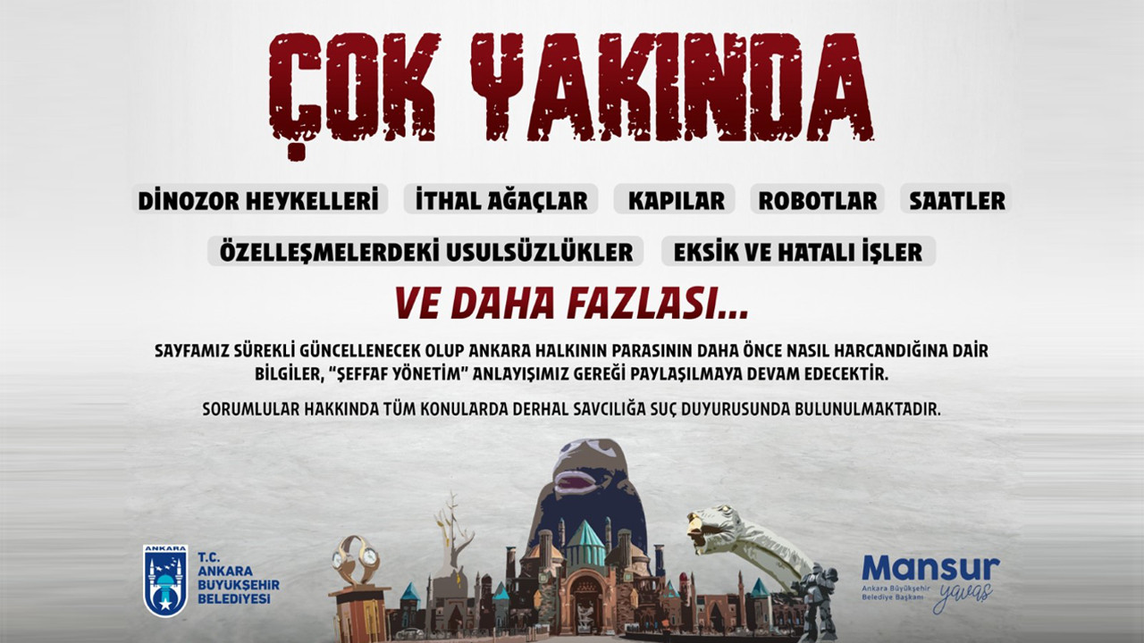 Ankara Büyükşehir Belediyesi'nin israf sayfası yayında
