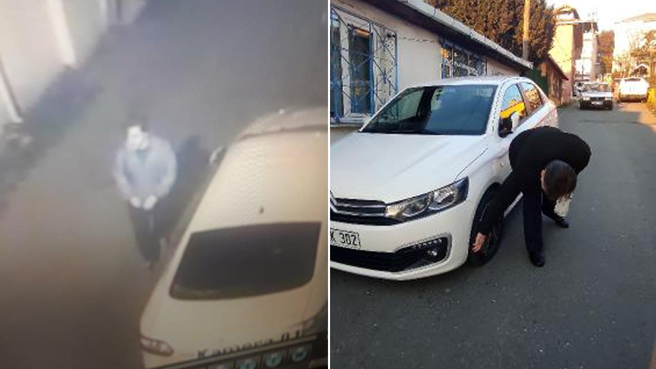Mahallelinin kabusu oldu! 10 aracın lastiğini kesen kişi kamerada