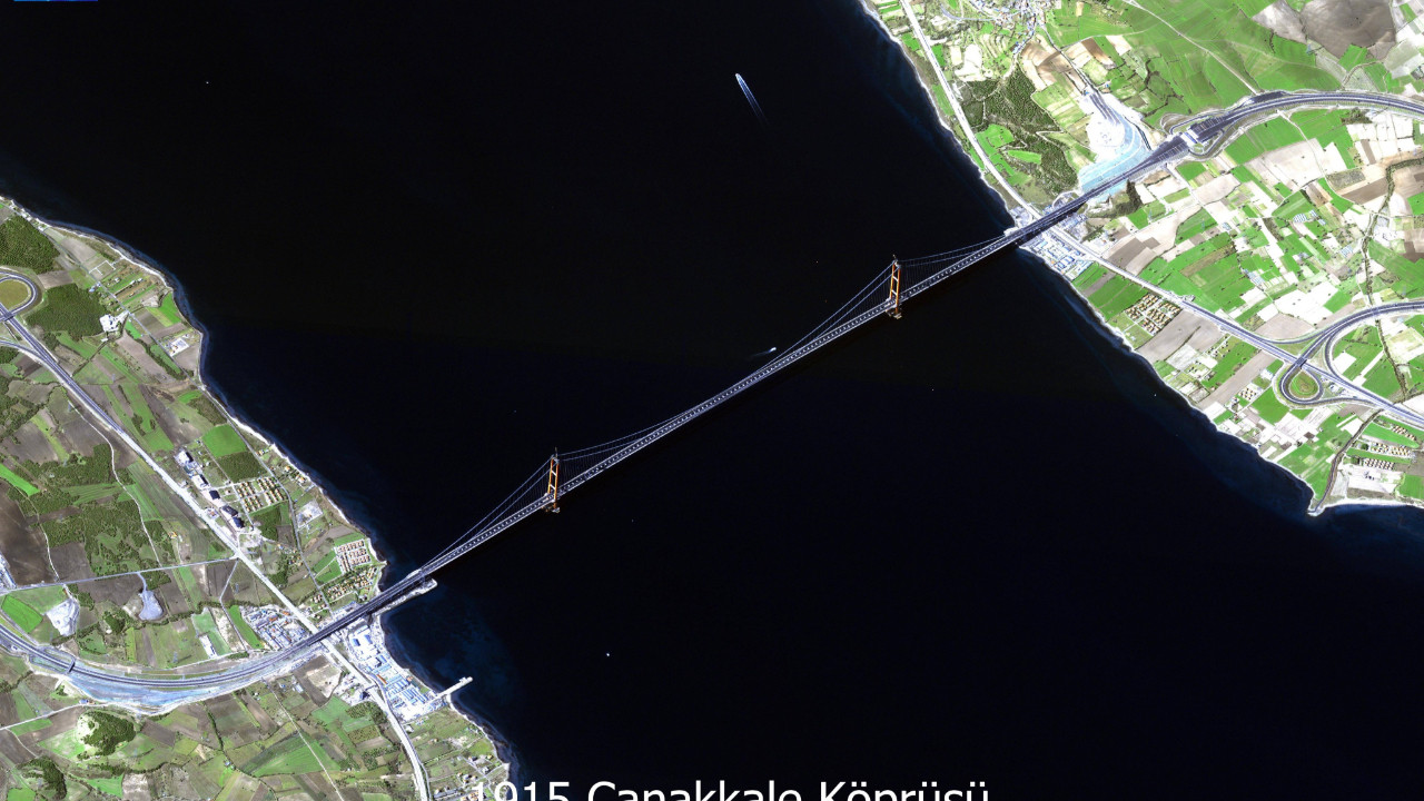 GÖKTÜRK-1 uydusu 1915 Çanakkale Köprüsü'nü böyle görüntüledi