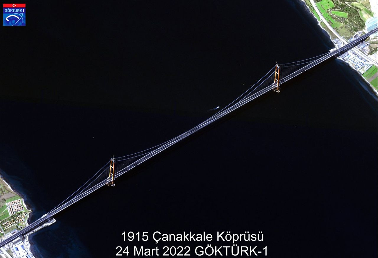 GÖKTÜRK-1 uydusu 1915 Çanakkale Köprüsü'nü böyle görüntüledi - Resim: 1