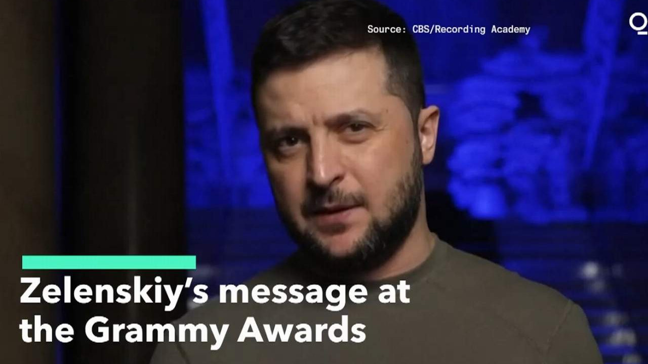 Zelenskiy'den, Grammy Müzik Ödülleri'ne damga vuran sözler