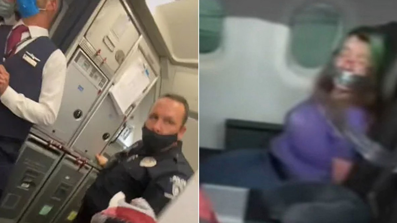 Uçakta koli bandıyla bağlamışlardı... Kadın yolcuya rekor ceza!