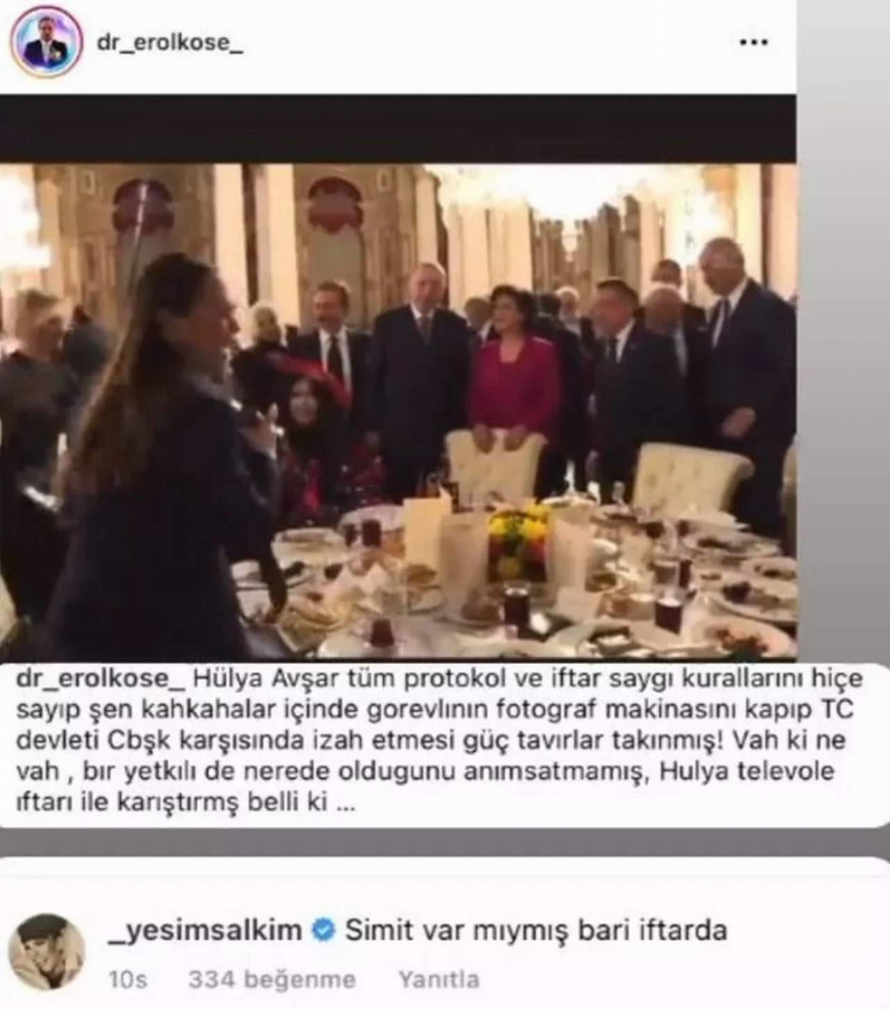yeşim salkım'dan hülya avşar'a simit göndermesi