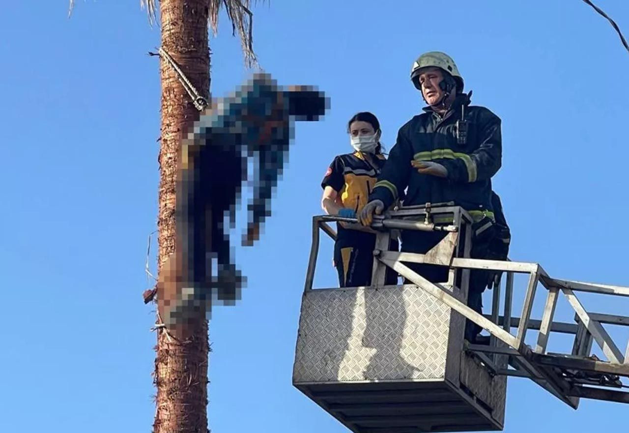 Antalya'da dehşete düşüren görüntü! Cansız bedenini itfaiye indirdi - Resim: 1