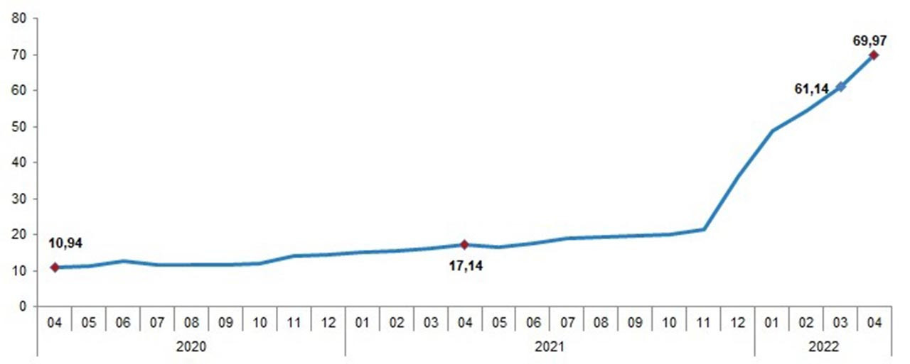 Tüketici Fiyat Endeksi, Nisan 2022