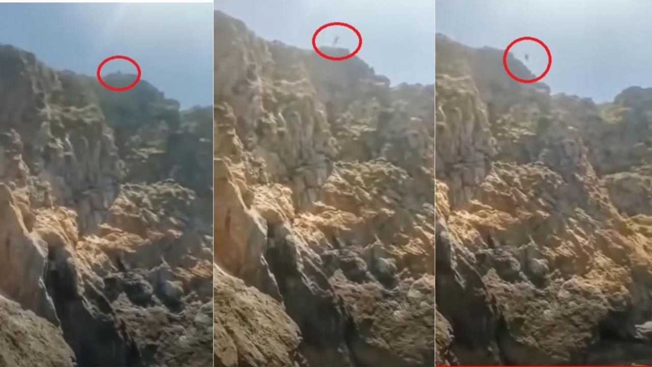 Kayalıklardan denize atlayan eski futbolcunun feci ölümü kamerada