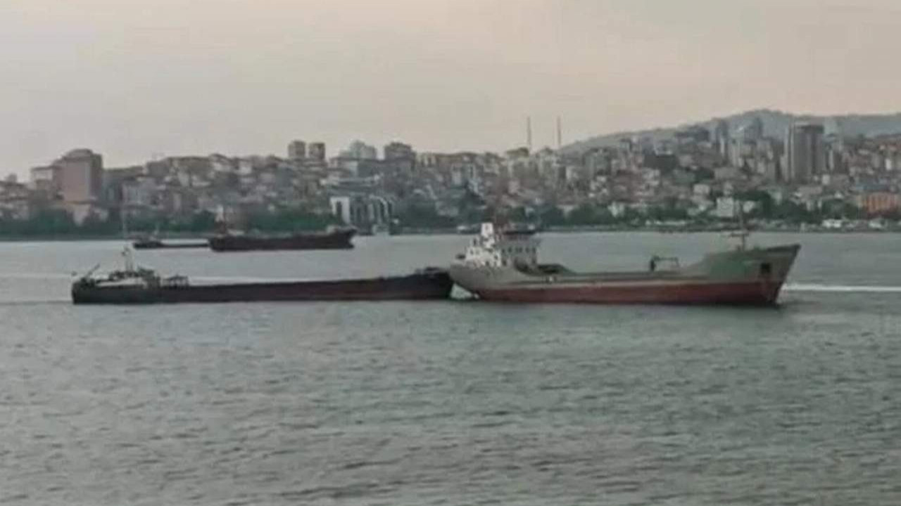 İstanbul açıklarında korkutan anlar! İki gemi böyle çarpıştı