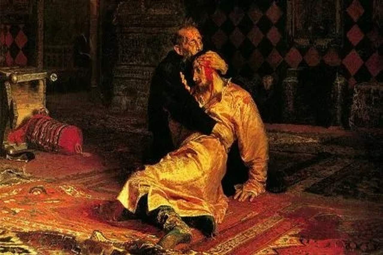 Foto: İlya Repin’in ünlü tablosu, Korkunç İvan (Yavuz İvan), oğlu İvan’ı öldürüyor.