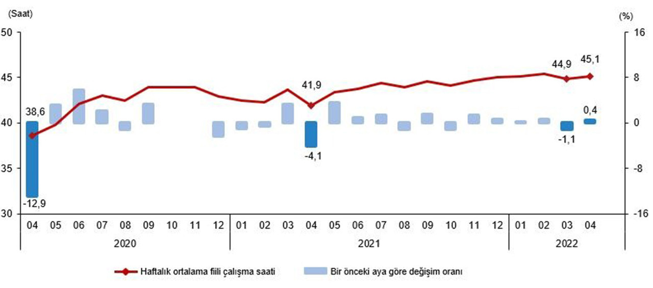 TÜİK'ten yapılan Nisan 2022 İşgücü İstatistikleri