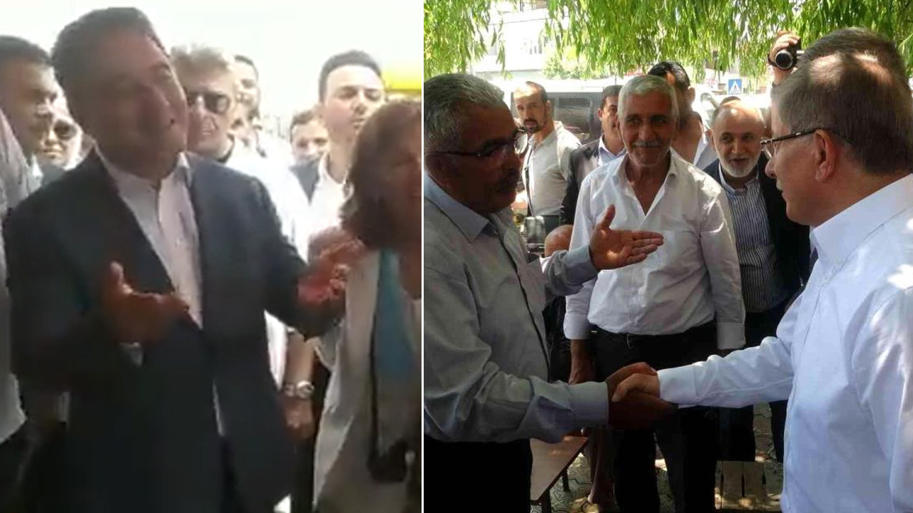 Babacan ve Davutoğlu'nun vatandaşla buluşmasında gergin anlar