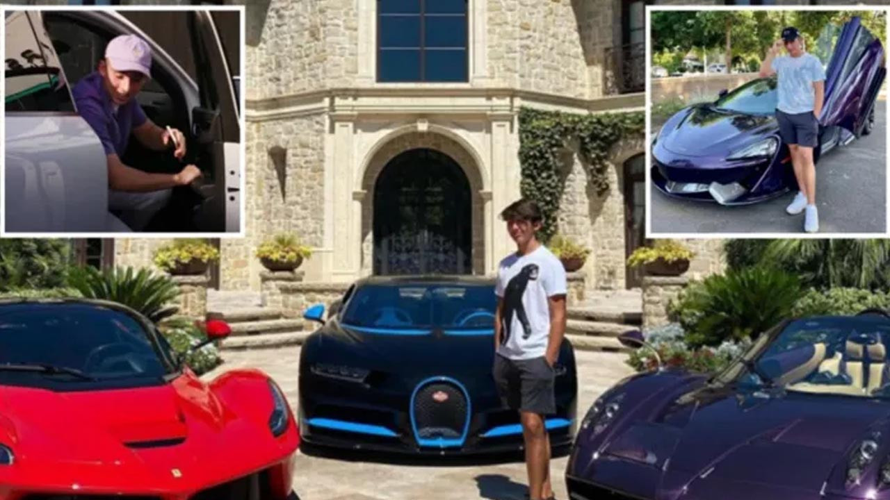 15 yaşındaki sosyal medya fenomeni milyon dolarlık araba koleksiyonunu gösterdi
