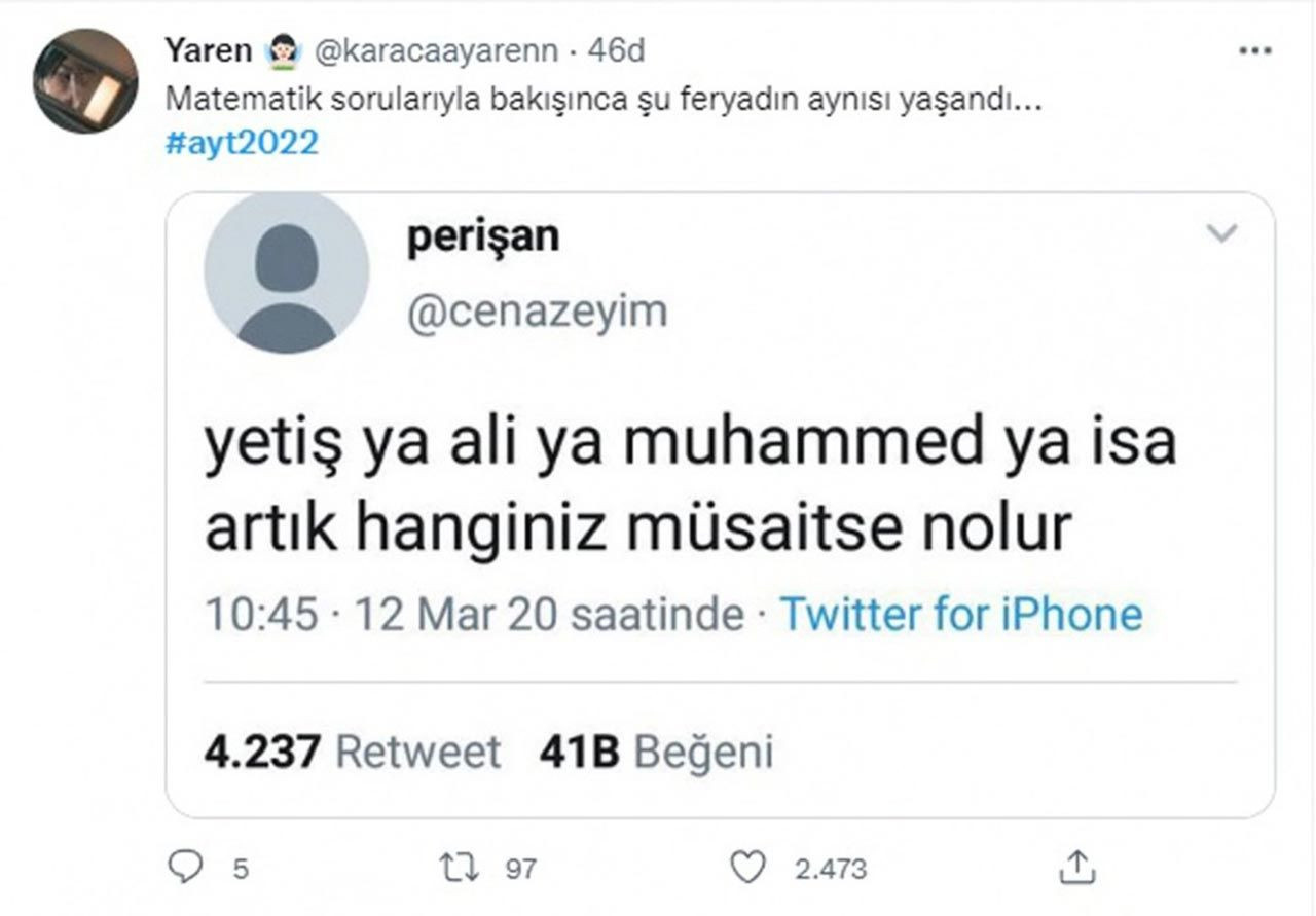 YKS bitti, Twitter coştu! İşte öğrencilerden gülme krizine sokan sınav tweetleri - Resim: 3