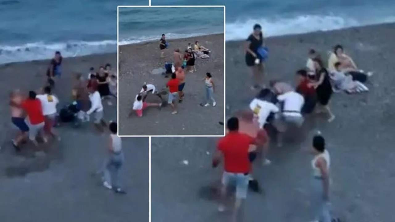 Antalya sahilinde ortalığı karıştıran kavga