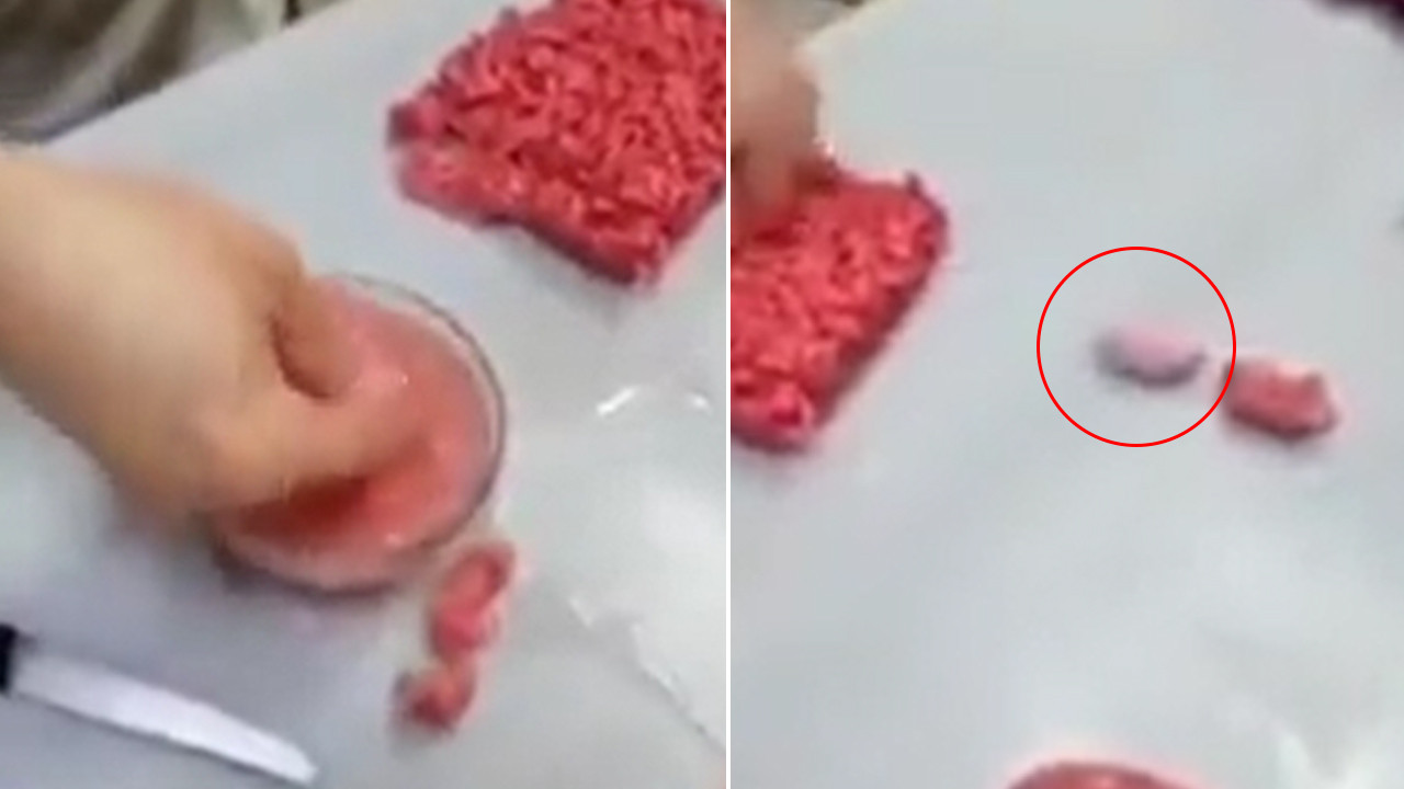 Ünlü markette satılan kıymanın görüntüleri şoke etti!