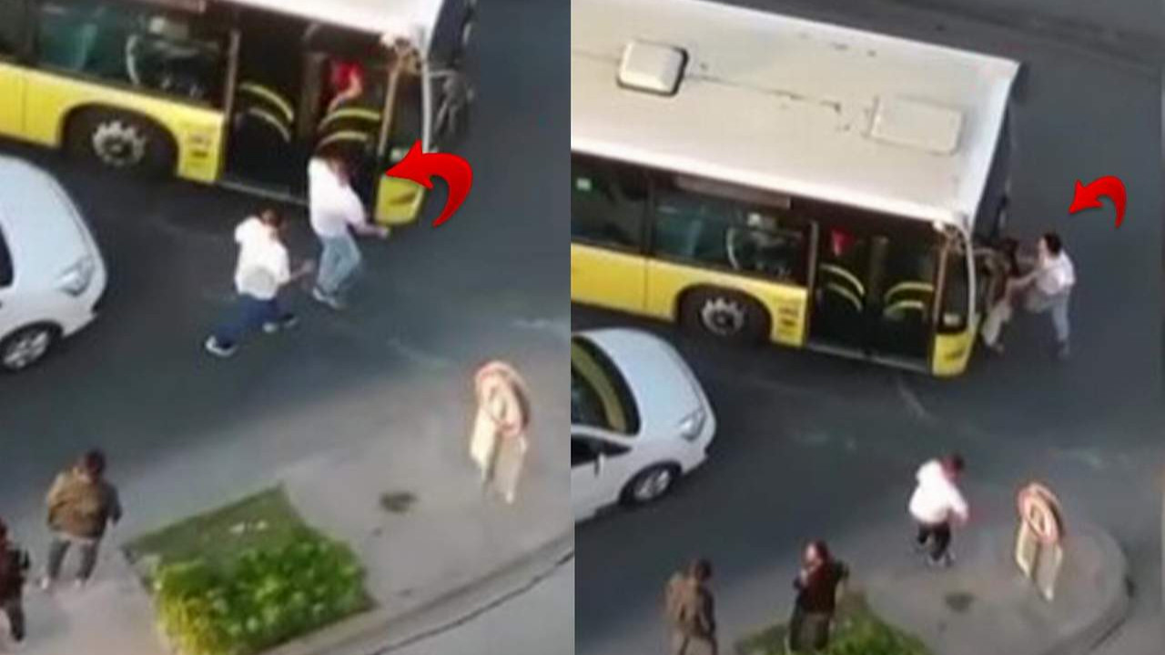 İstanbul'da yol kesip, otobüs tekmeleyen trafik canavarı kamerada