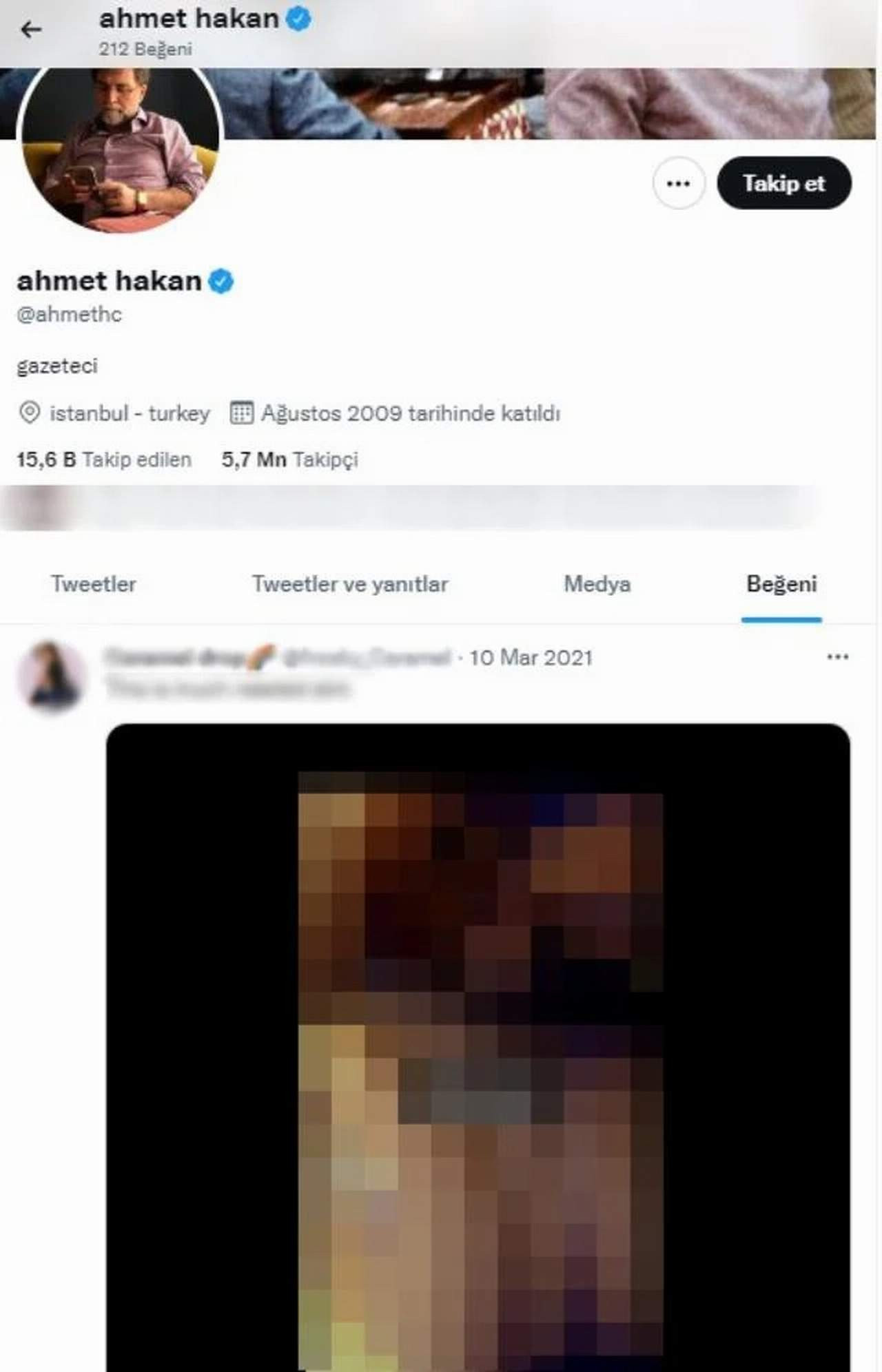 Cinsel içerikli video beğenen Ahmet Hakan fena yakalandı | Güncel