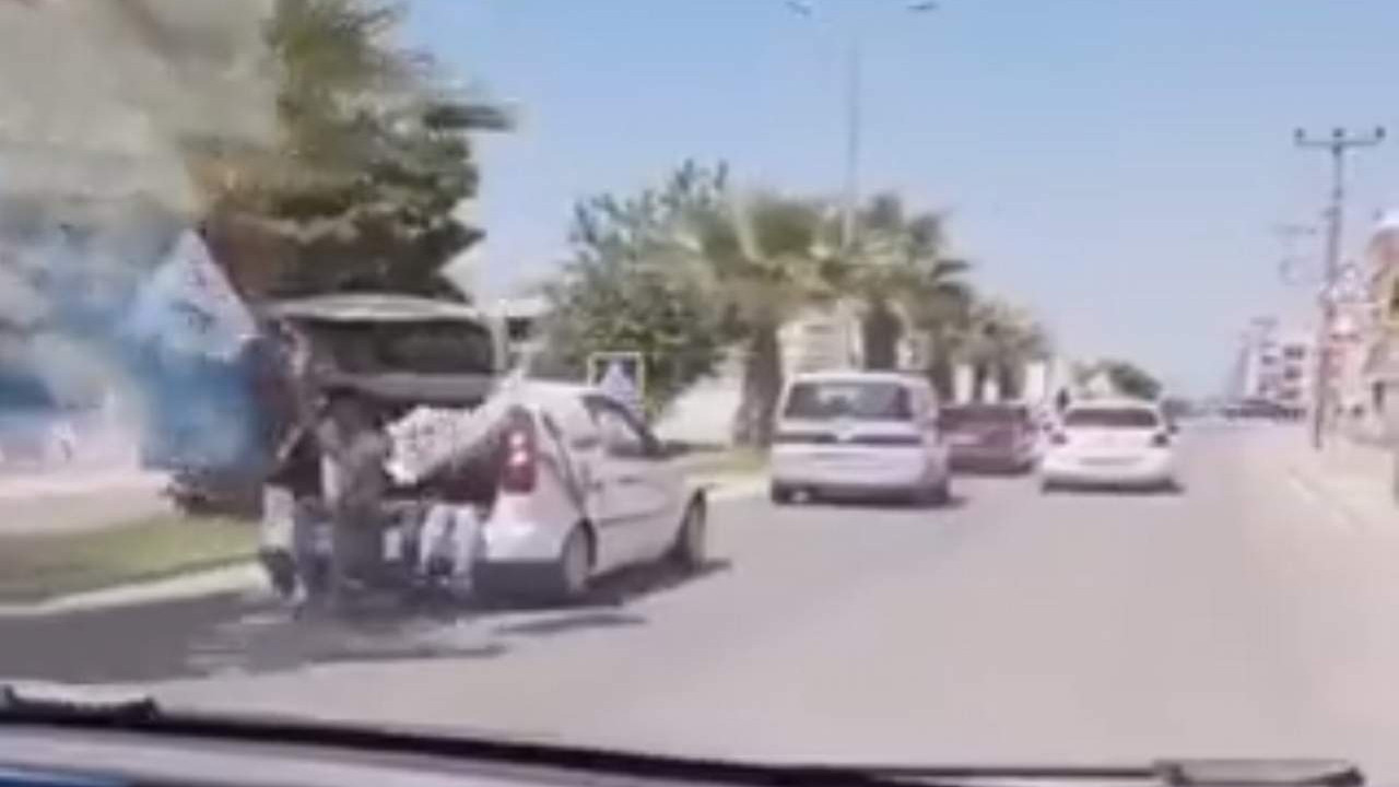 Afganların Tevhid bayraklı konvoy olay oldu!