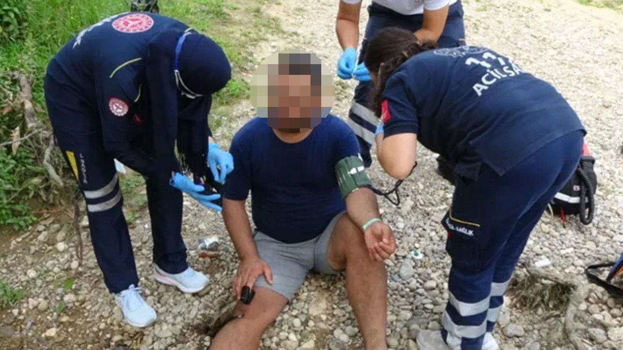 Kalp krizi geçiren adam oltasının peşine düştü