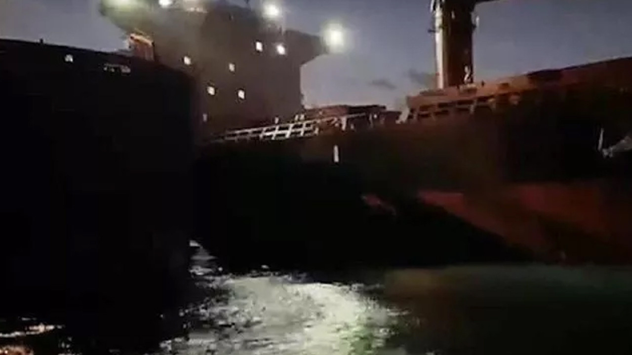 İstanbul Boğazı'nda korku dolu anlar: İki gemi çarğıştı