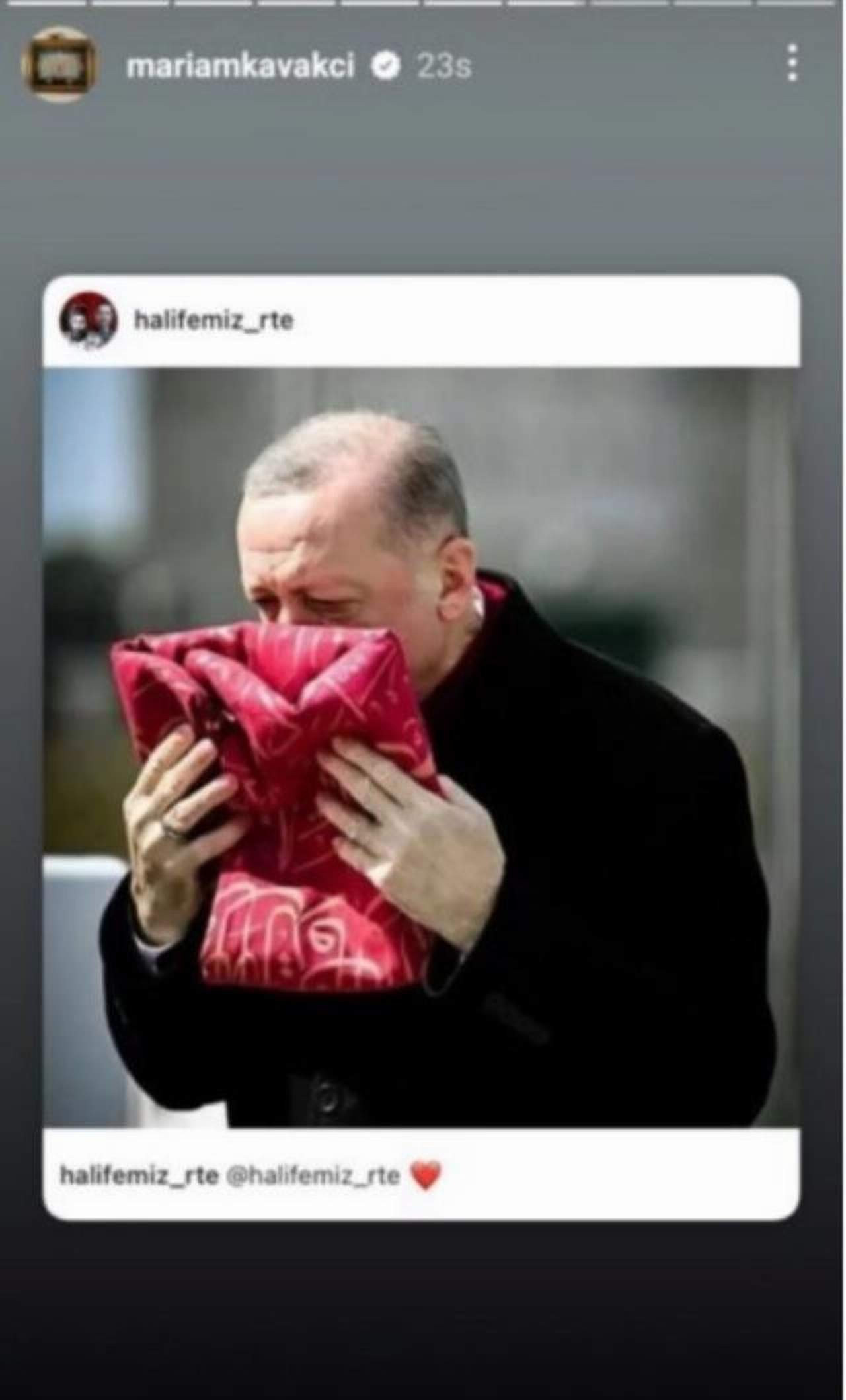 Mariam Kavakcı'dan halifemiz Erdoğan paylaşımı