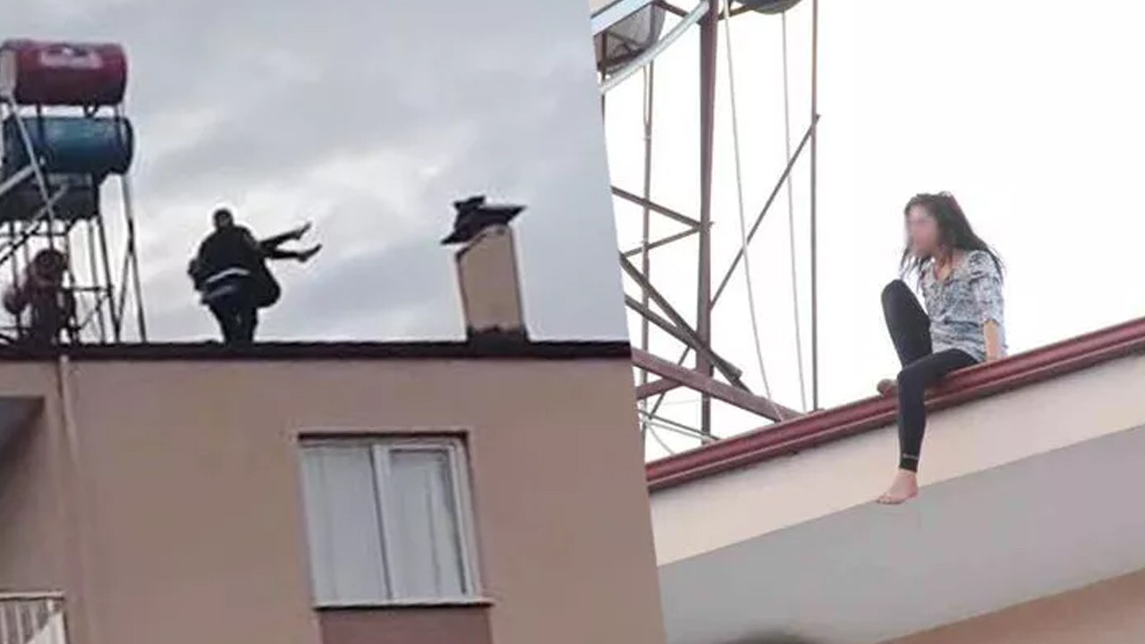 Çatıya çıkıp eylem yaptı: Bakın sebebi neymiş?