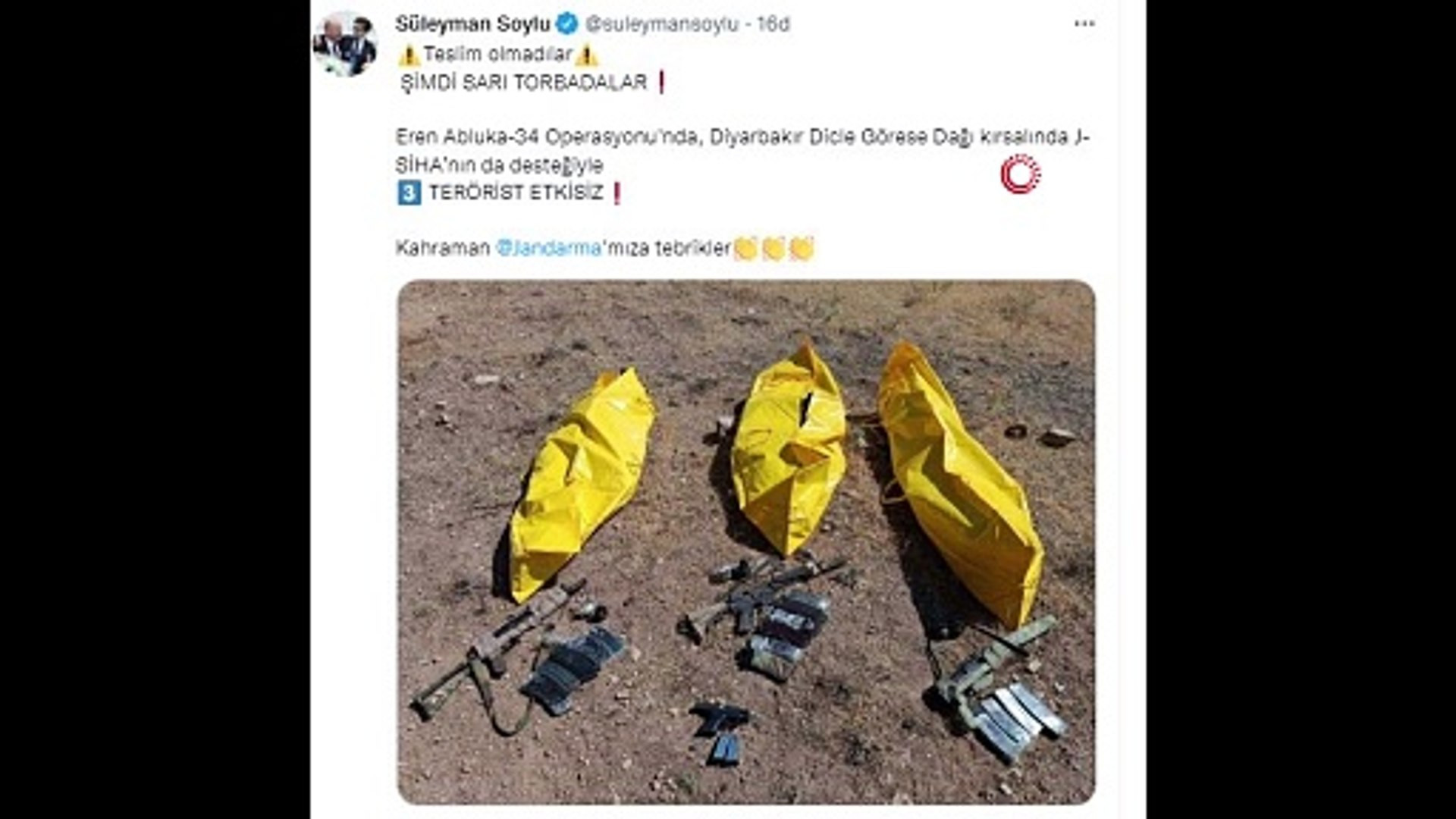 Bakan Soylu ceset torbalarını paylaştı