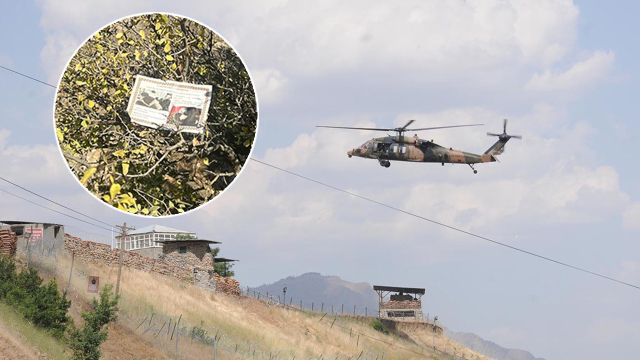 TSK helikopterle bildiri attı: PKK'lı teröristlere ''Teslim ol'' çağrısı