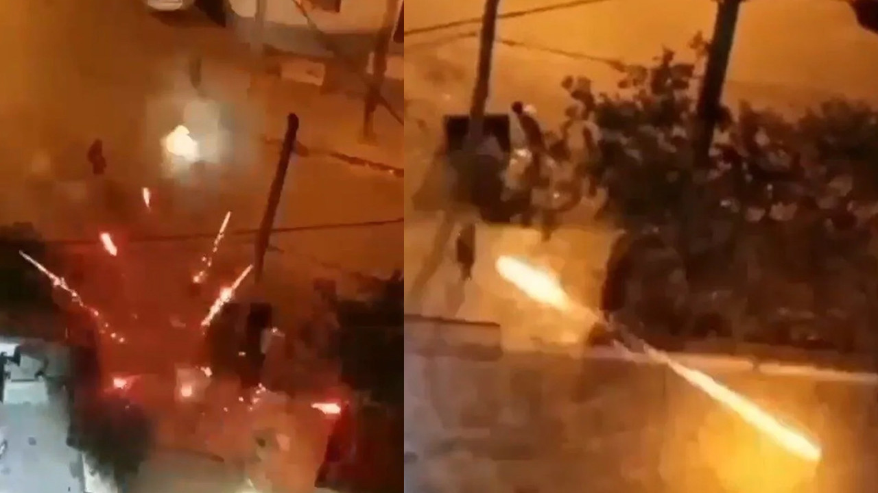 Adana'da sokak ortasında havai fişekli çatışma
