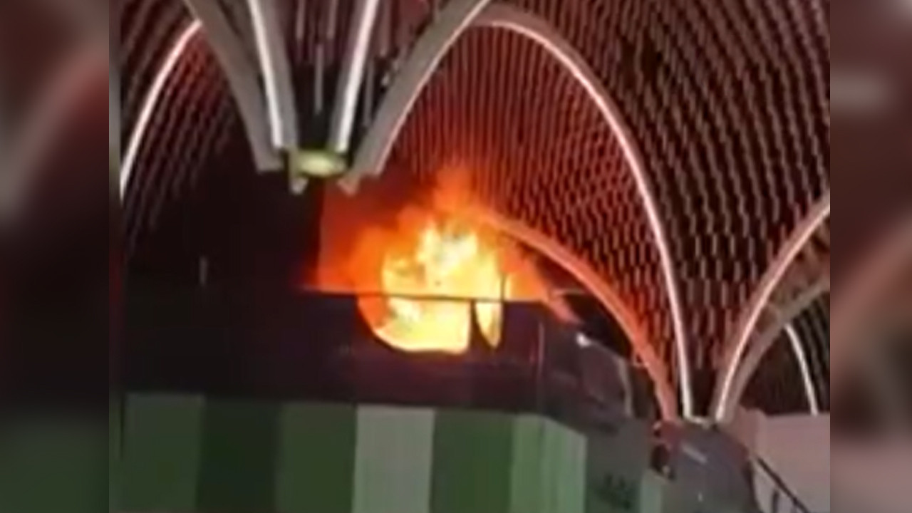 Bağdat Havalimanı'nda yangın paniği