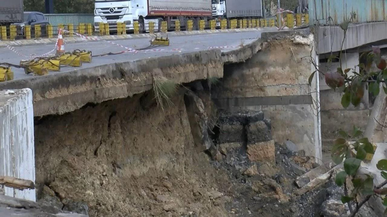 İstinat duvarı çöktü, E-5 bağlantı yolu kapandı - Resim: 1