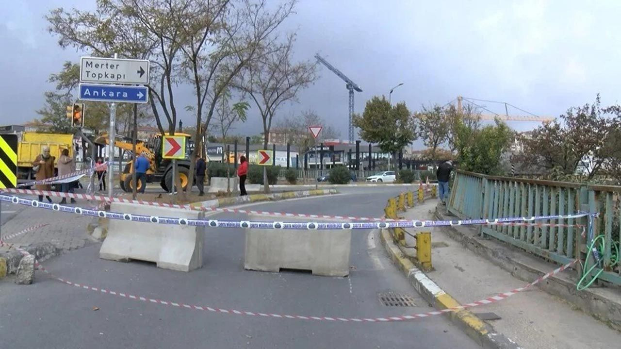 İstinat duvarı çöktü, E-5 bağlantı yolu kapandı - Resim: 2