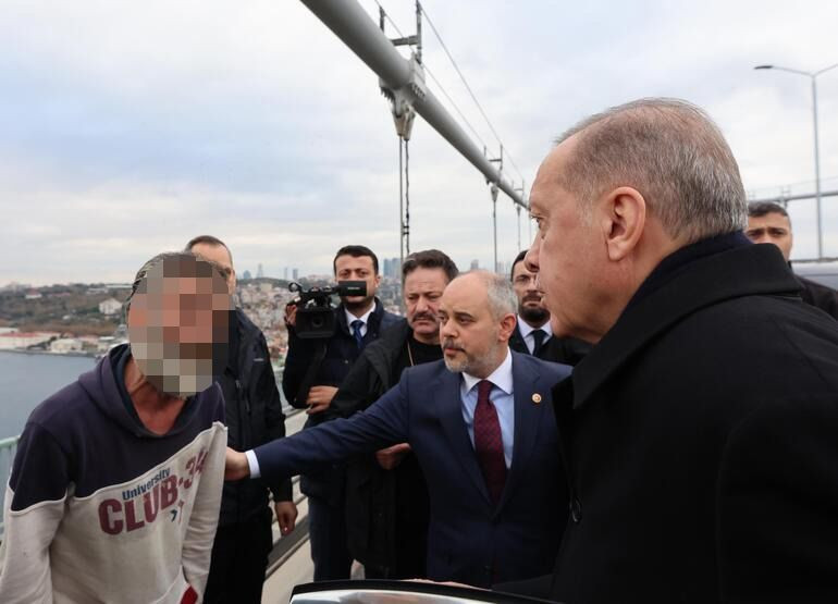 Köprüde intihar etmek isteyen vatandaşı Erdoğan ikna etti - Resim: 1