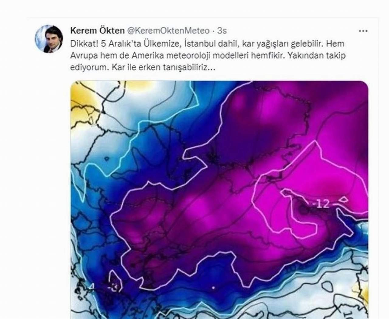 Meteoroloji uzmanı Kerem Ökten'den İstanbul için kar yağışı uyarısı