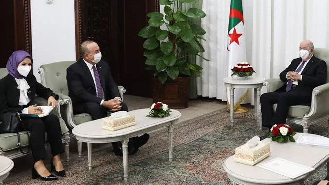Bakan Çavuşoğlu, Cezayir Cumhurbaşkanı ile görüştü