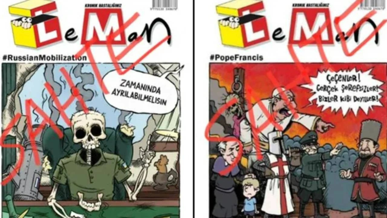Leman'dan sahte kapak, sahte karikatür uyarısı