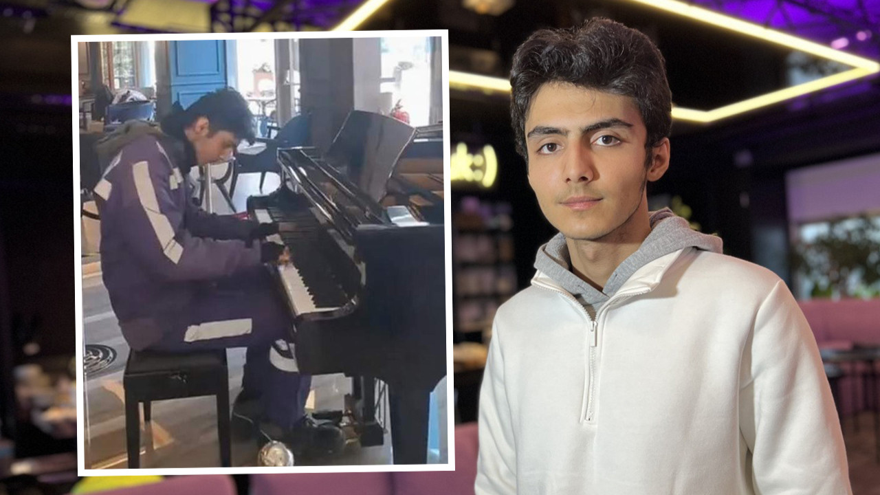 Piyano performansıyla viral olan motokurye: ''İnternetten öğrendim''