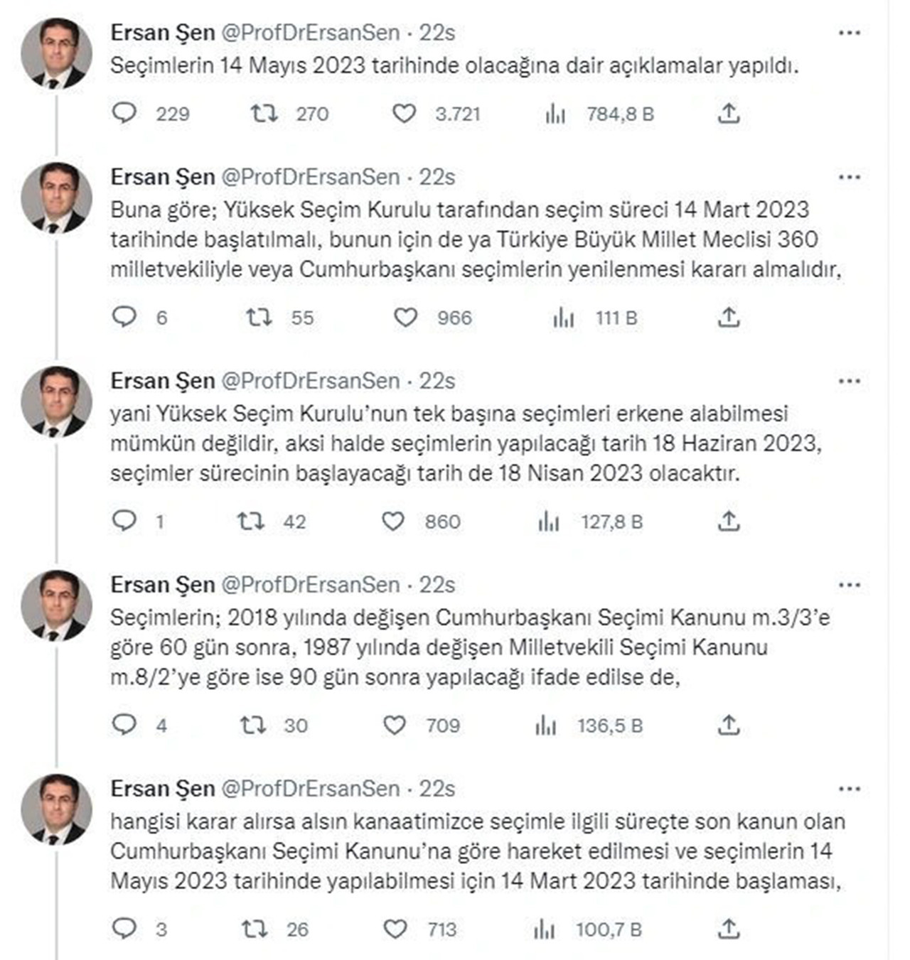 Prof. Dr. Ersan Şen: Seçimlere barajsız girilecek