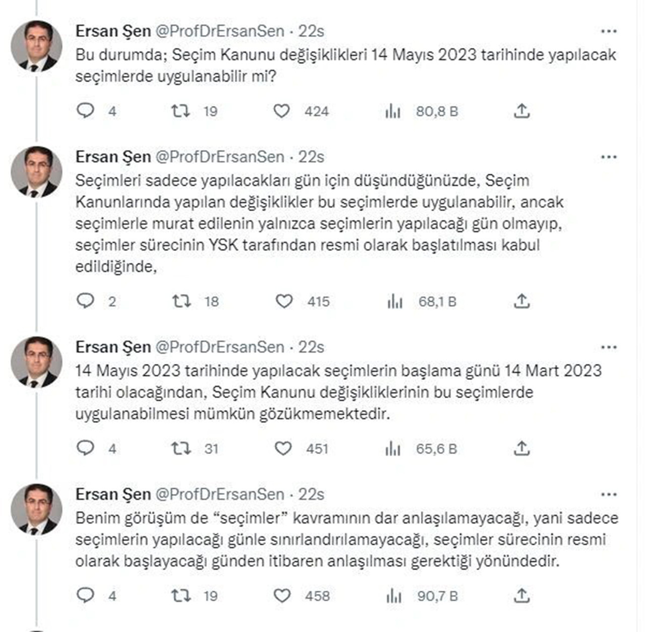 Prof. Dr. Ersan Şen: Seçimlere barajsız girilecek