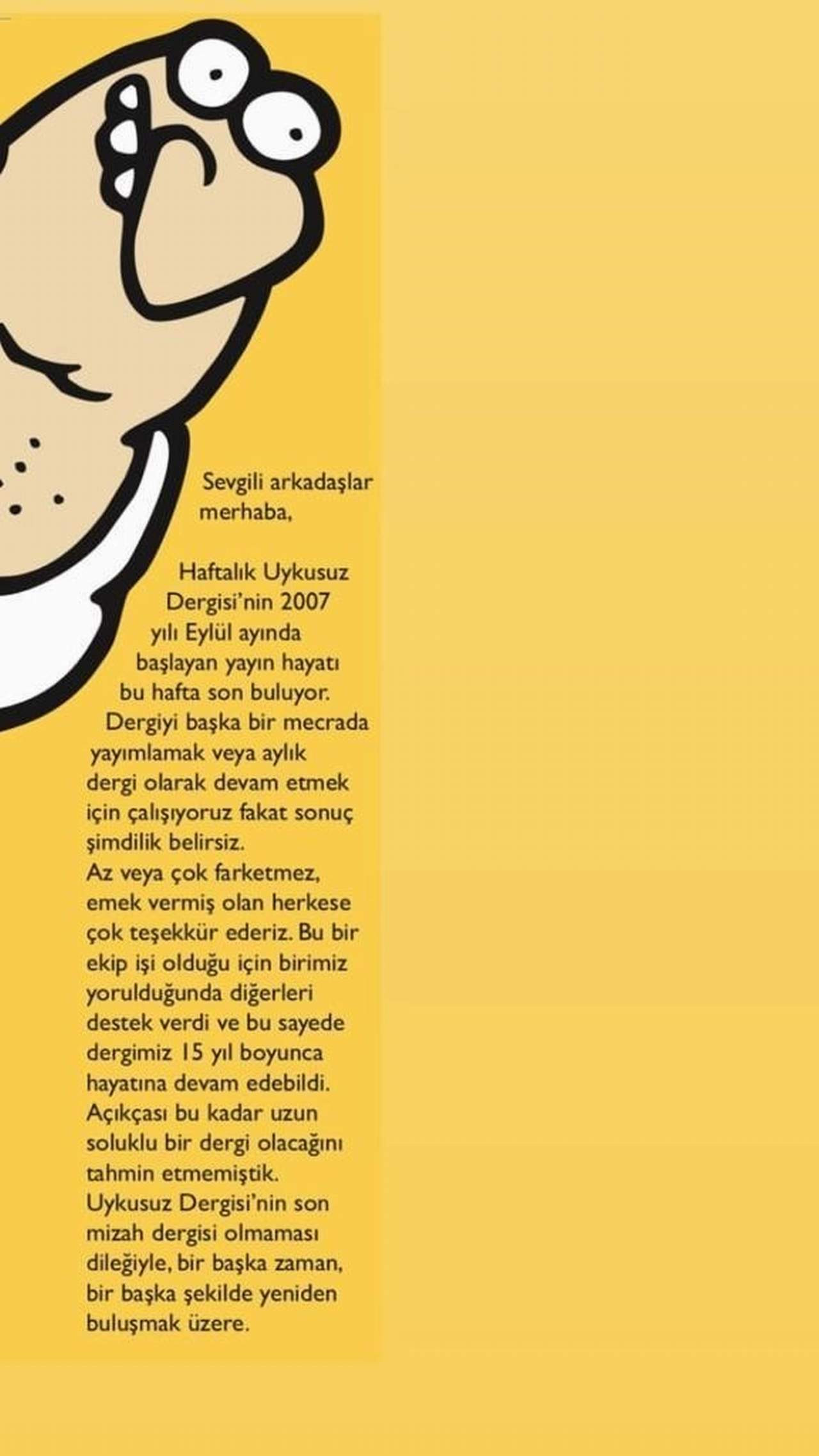uykusuz dergisi veda etti