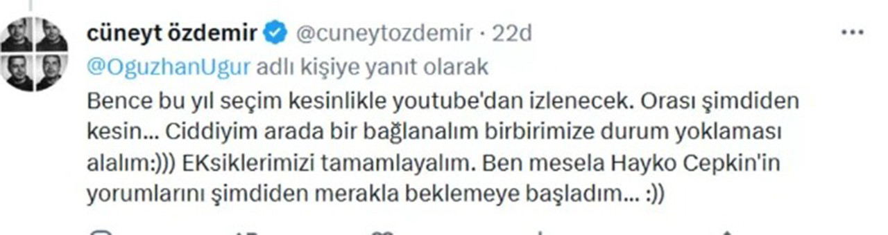 Oğuzhan Uğur ve Cüneyt Özdemir'den Twitter'ı sallayan seçim atışması