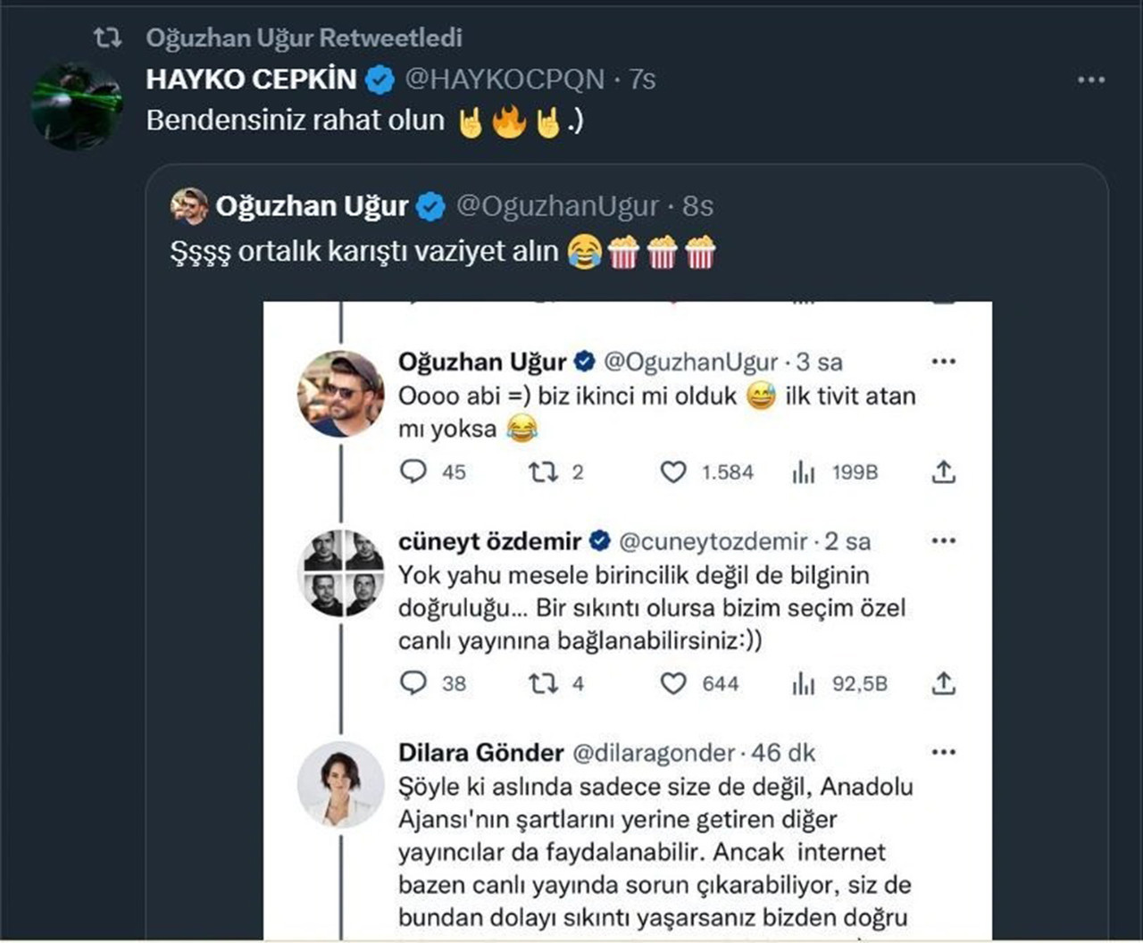 Oğuzhan Uğur ve Cüneyt Özdemir'den Twitter'ı sallayan seçim atışması
