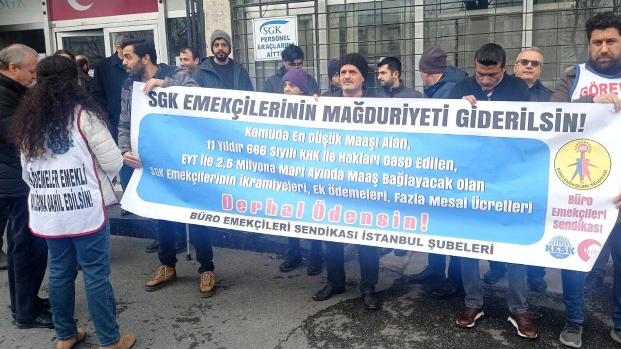 SGK emekçilerinden İstanbul'da eylem: 3600 hakkımız, söke söke alırız