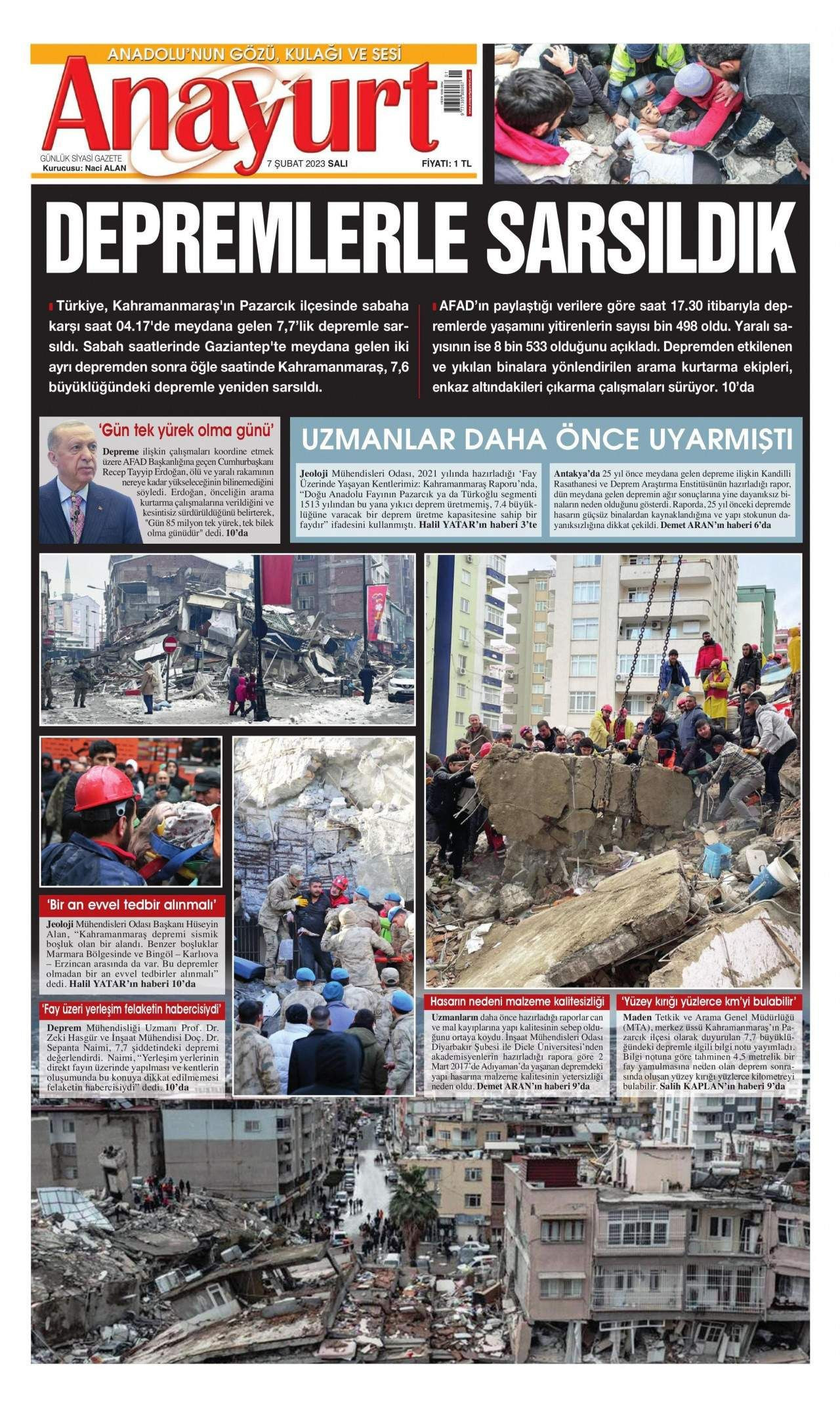 Gazetelerin deprem manşetleri... Büyük depremin acısını böyle gördüler - Resim: 2