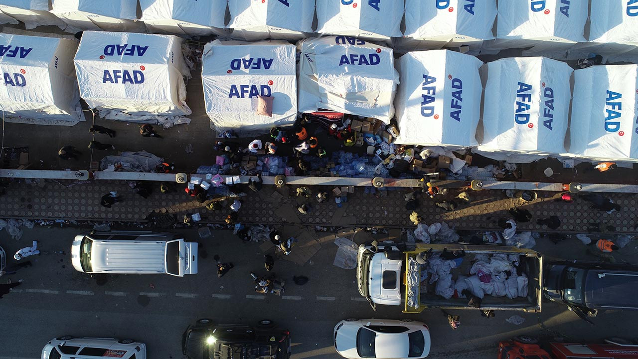 Gaziantep'te kurulan çadır kent havadan görüntülendi